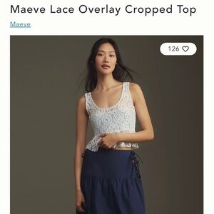 MAEVE LACE OVERLAY CROP TOP